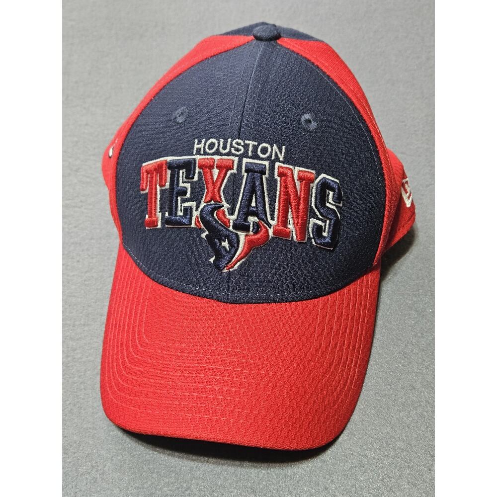 Houston Texans Hat Mens Medium/Large 2002 New Era 39thirty Red Navy Blue EUC